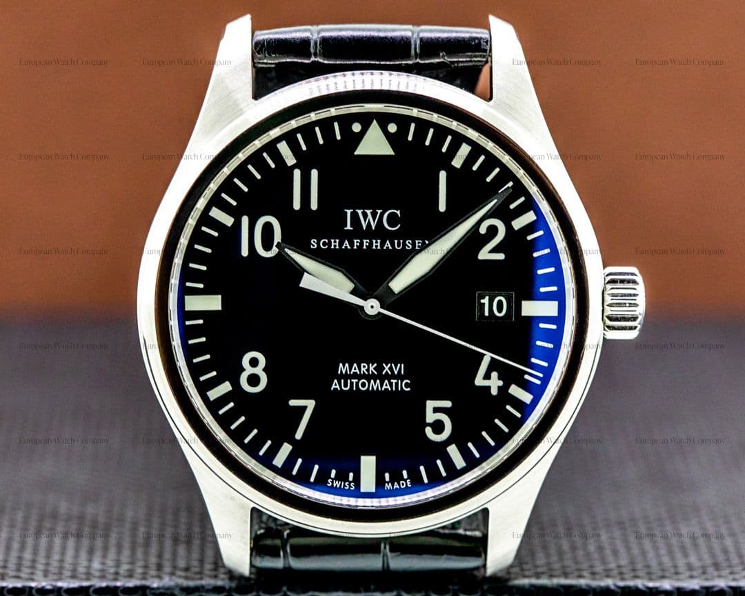 IWC Mark XVI Black Dial SS/Alligator 