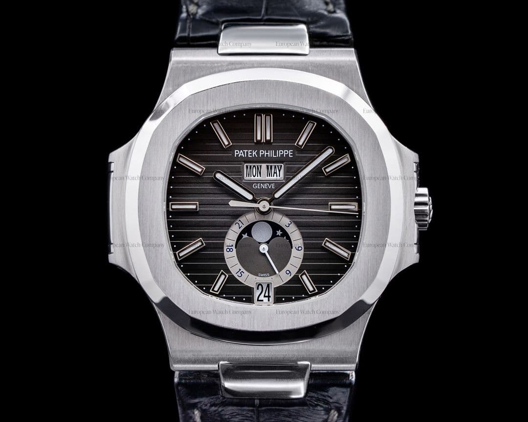 Patek Philippe Nautilus Annual Calendar 5726 Moon SS Grey Dial FULL SET 
