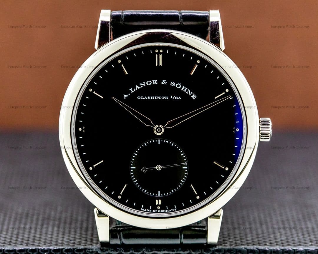 A. Lange and Sohne Grand Saxonia 307.029 Automatik 18K White Gold / Black Dial UNWORN
