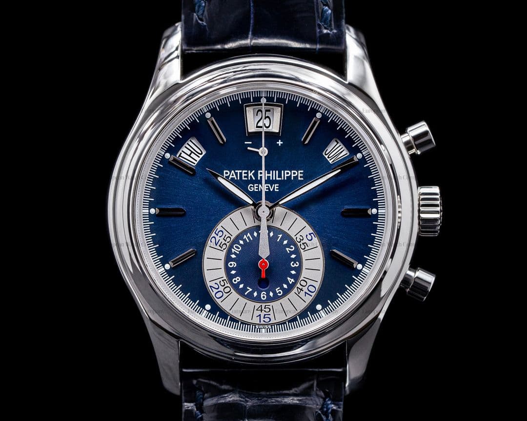 Patek Philippe Annual Calendar 5960P Chronograph Platinum Blue Dial 
