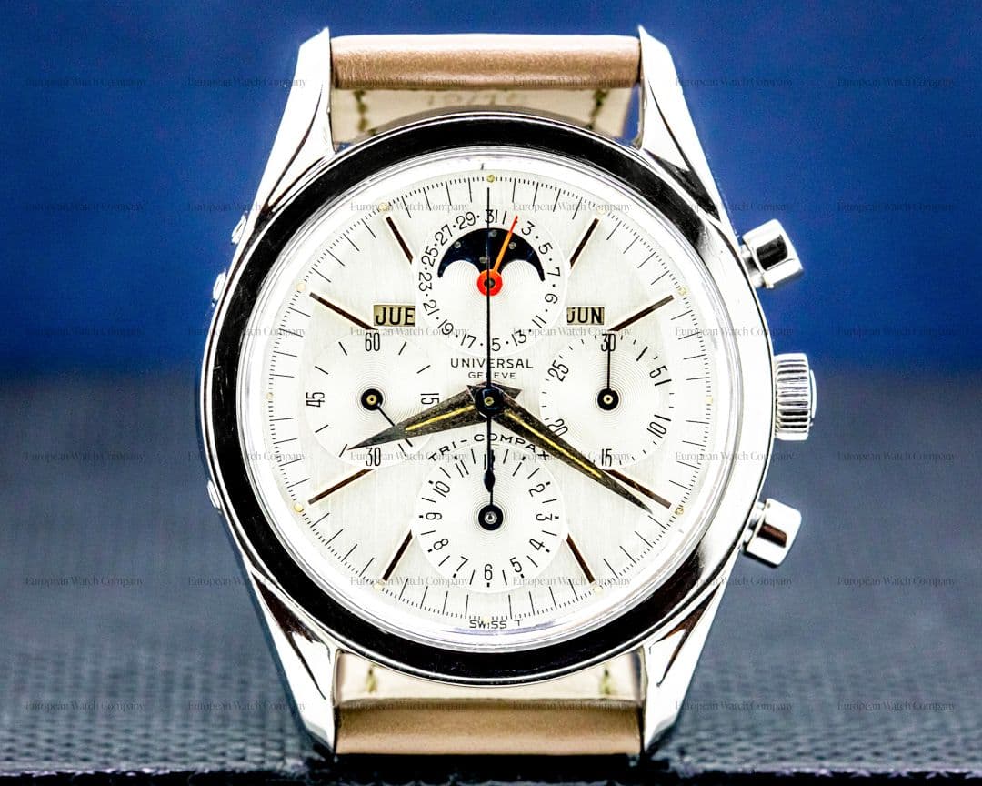 Universal Geneve Tri-Compax Stainless Steel / Silver Dial NICE