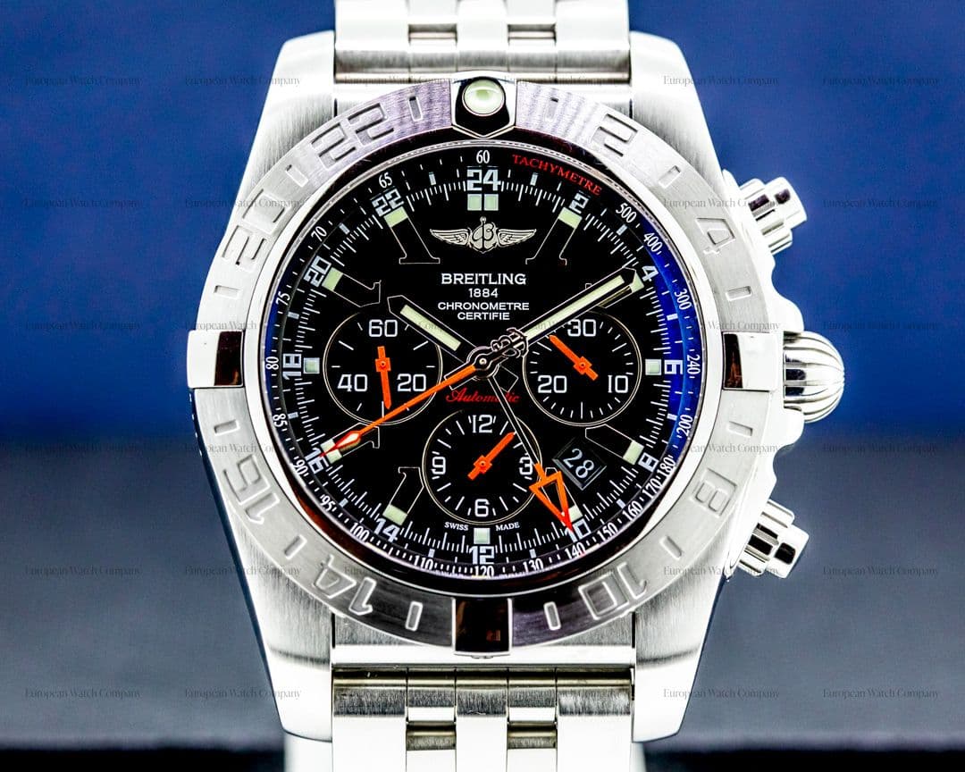 Breitling Chronomat GMT 47 Black Dial GMT SS Bracelet Limited 