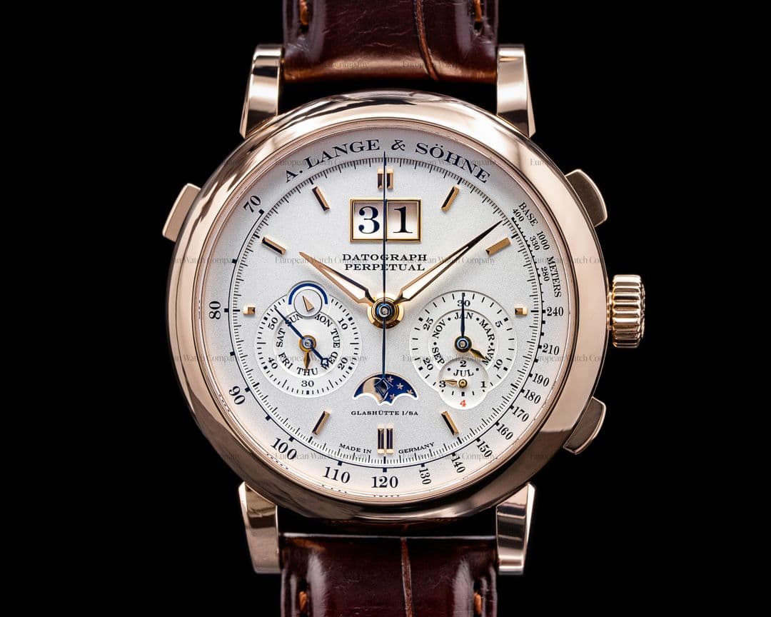A. Lange and Sohne Datograph Perpetual 410.032 Calendar Chronograph 18K Rose Gold 