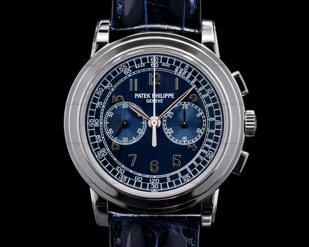 Patek Philippe 5070P Platinum Blue Dial Chronograph FULL SET UNPOLISHED