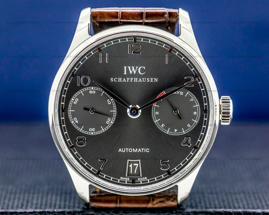 IWC Portuguese 7 Day Automatic 18K White Gold / Grey Dial FACTORY SERVICED