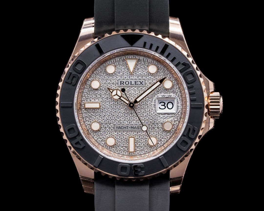 Rolex Yacht Master 126655 18K Rose Gold / Pave Dial 2021 UNWORN