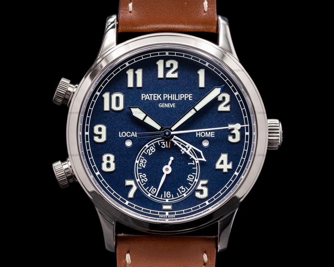 Patek Philippe Calatrava 5524G Pilot Travel Time 18k White Gold 