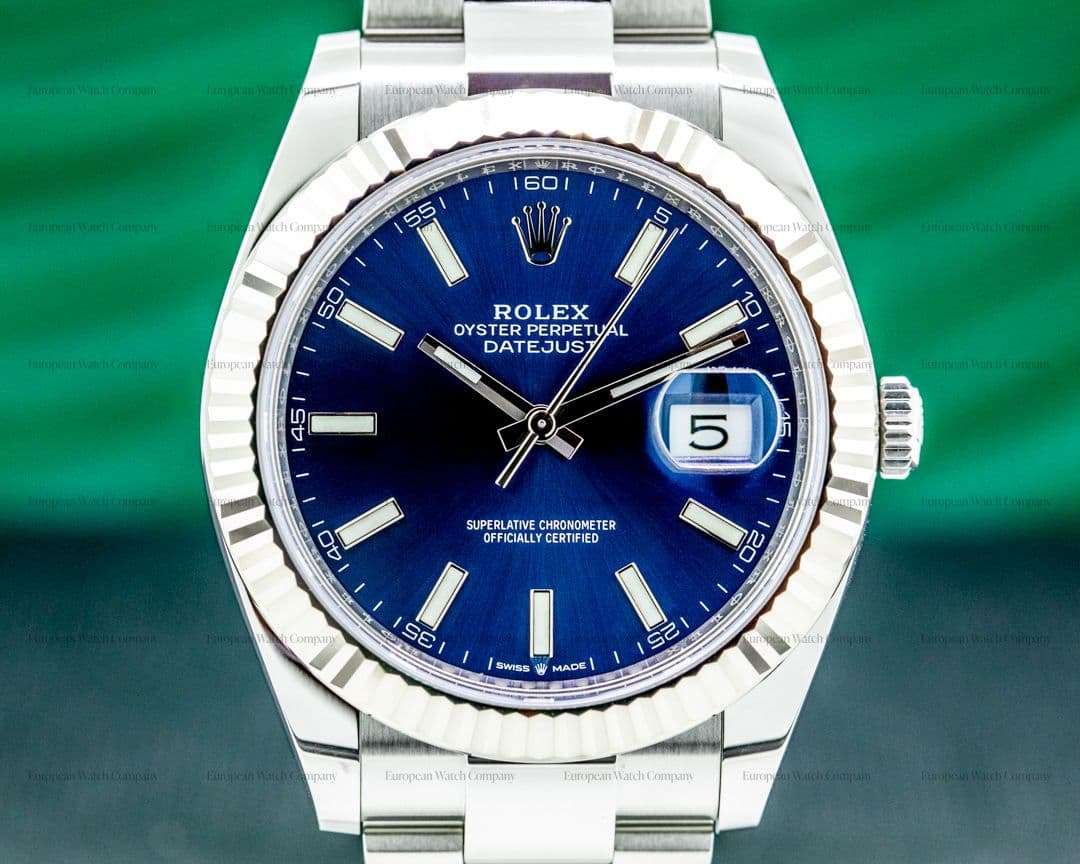 Rolex Datejust 41 126334 Blue Stick Dial SS Oyster
