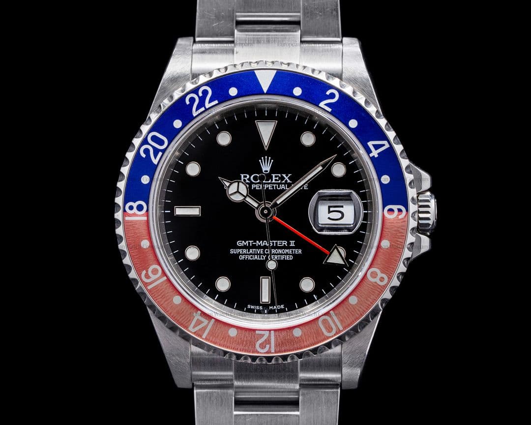 Rolex GMT Master II 16710 SS Red / Blue Pepsi Bezel FULL SET