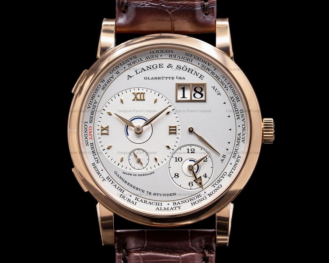 A. Lange and Sohne Lange 1 Time Zone 136.032 18K Rose Gold NEW MODEL UNWORN 