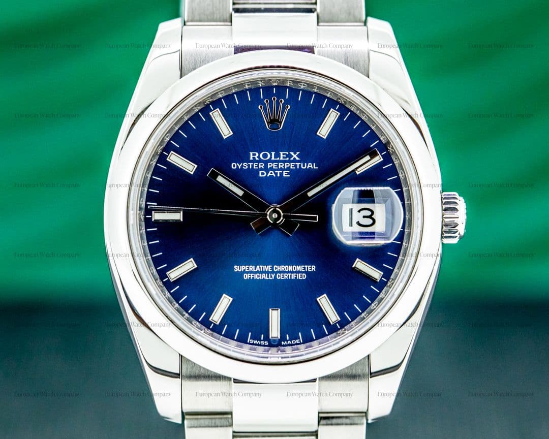 Rolex Oyster Perpetual Date Blue Dial SS