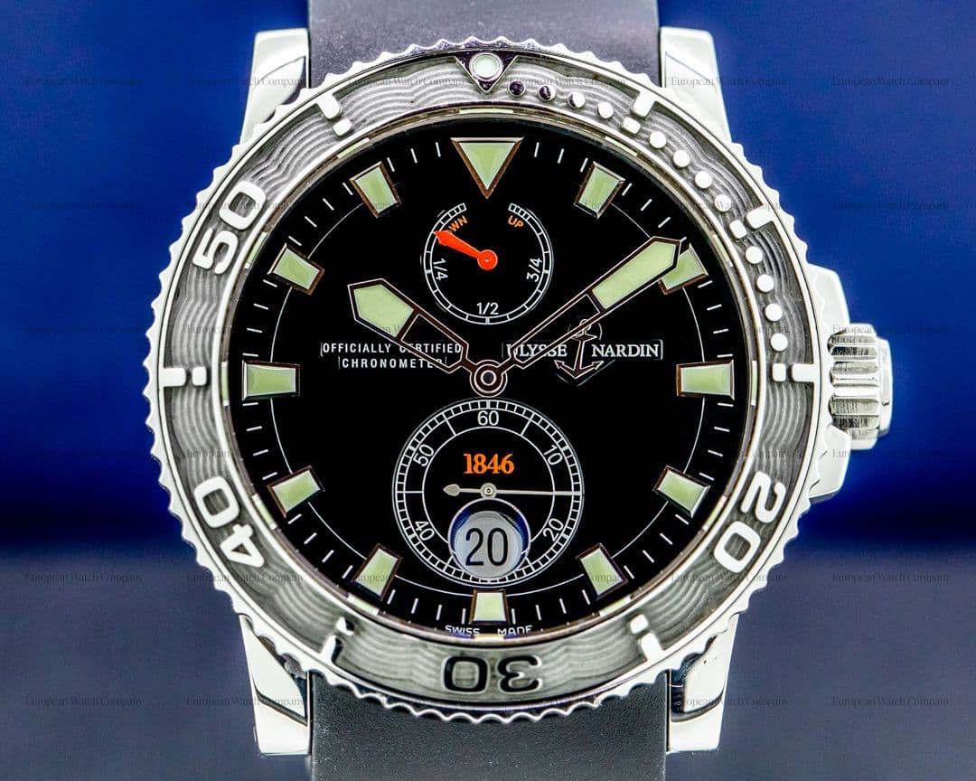 Ulysse Nardin Maxi Marine Diver Black SS / Rubber