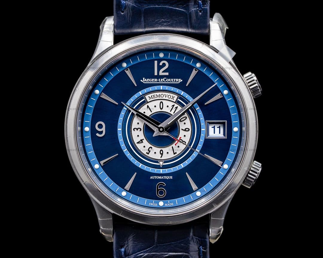 Jaeger LeCoultre Master Control Memovox Timer Alarm SS Blue Dial LIMITED UNWORN
