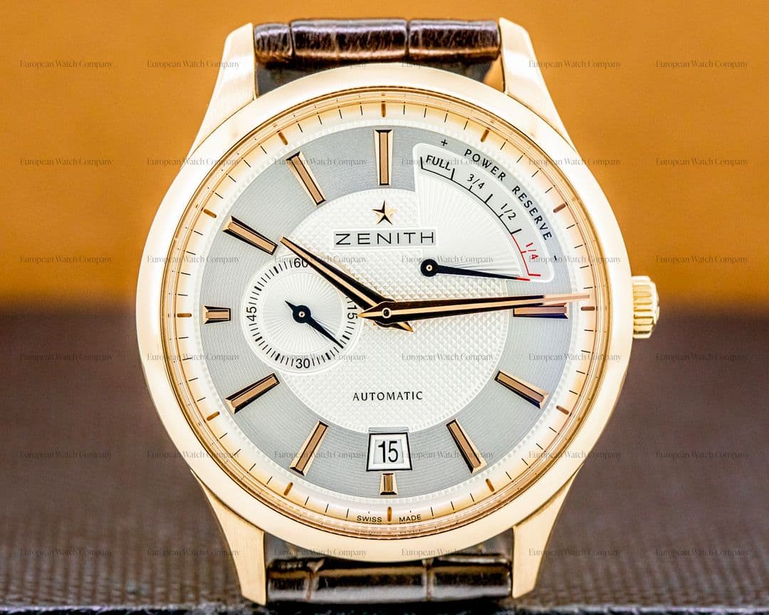 Zenith Class Elite Power Reserve 18K Rose Gold / Tang Buckle UNWORN