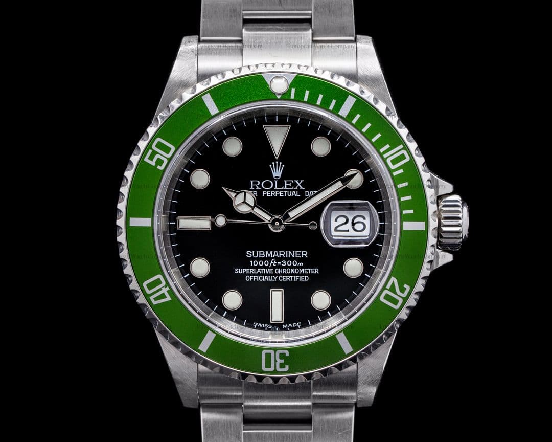 Rolex Submariner 50th Anniversary "Flat 4" F Series Green Bezel ROLEX SERVICE