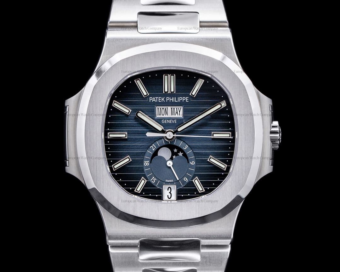 Patek Philippe Nautilus Annual Calendar 5726 Moon Blue Dial SS FULL SET
