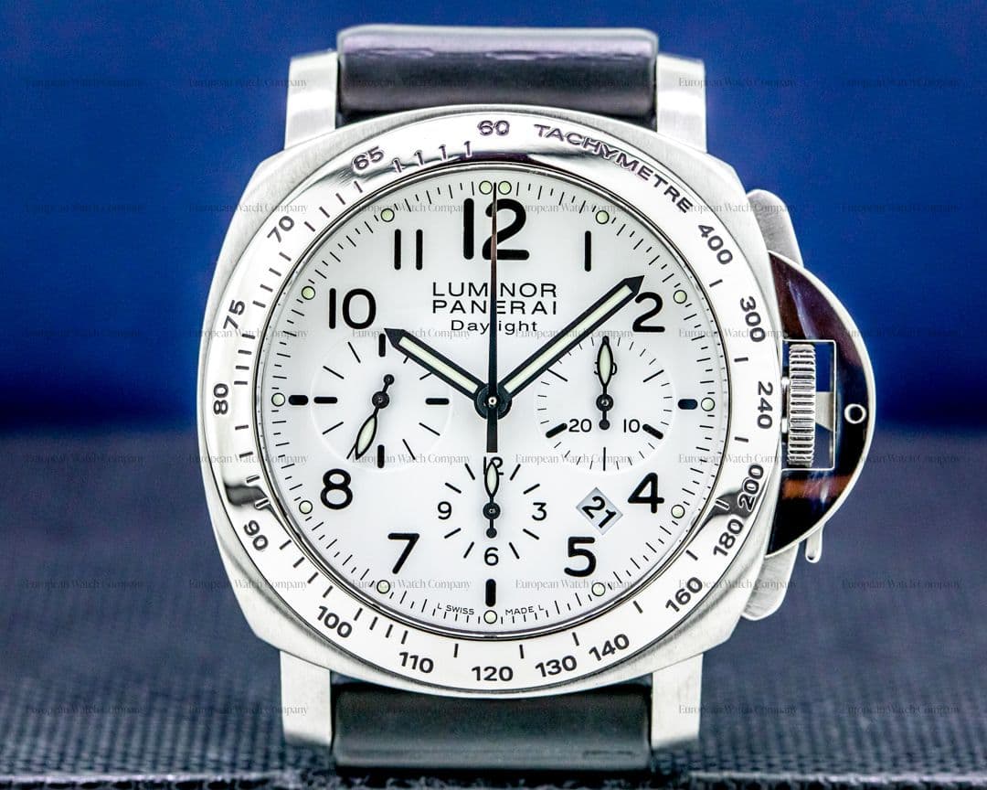 Panerai Luminor Daylight Chrono SS White Dial