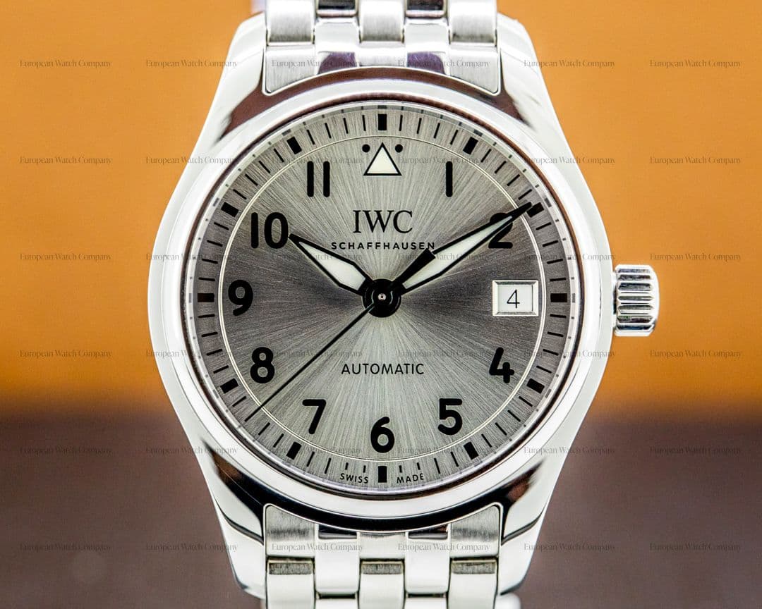 IWC Pilot 36mm Silver Dial stainless steel bracelet 
