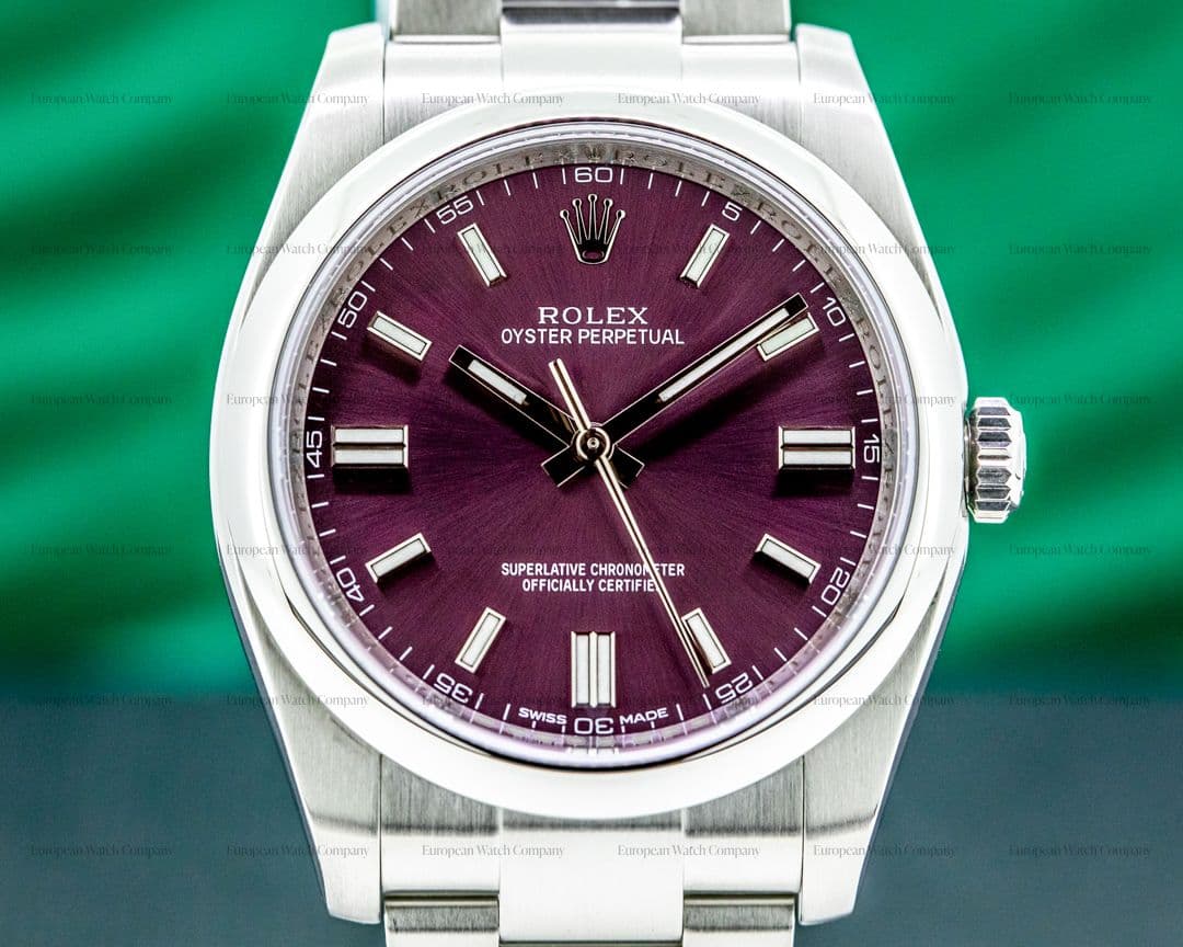 Rolex Oyster Perpetual 116000 SS Grape Dial 