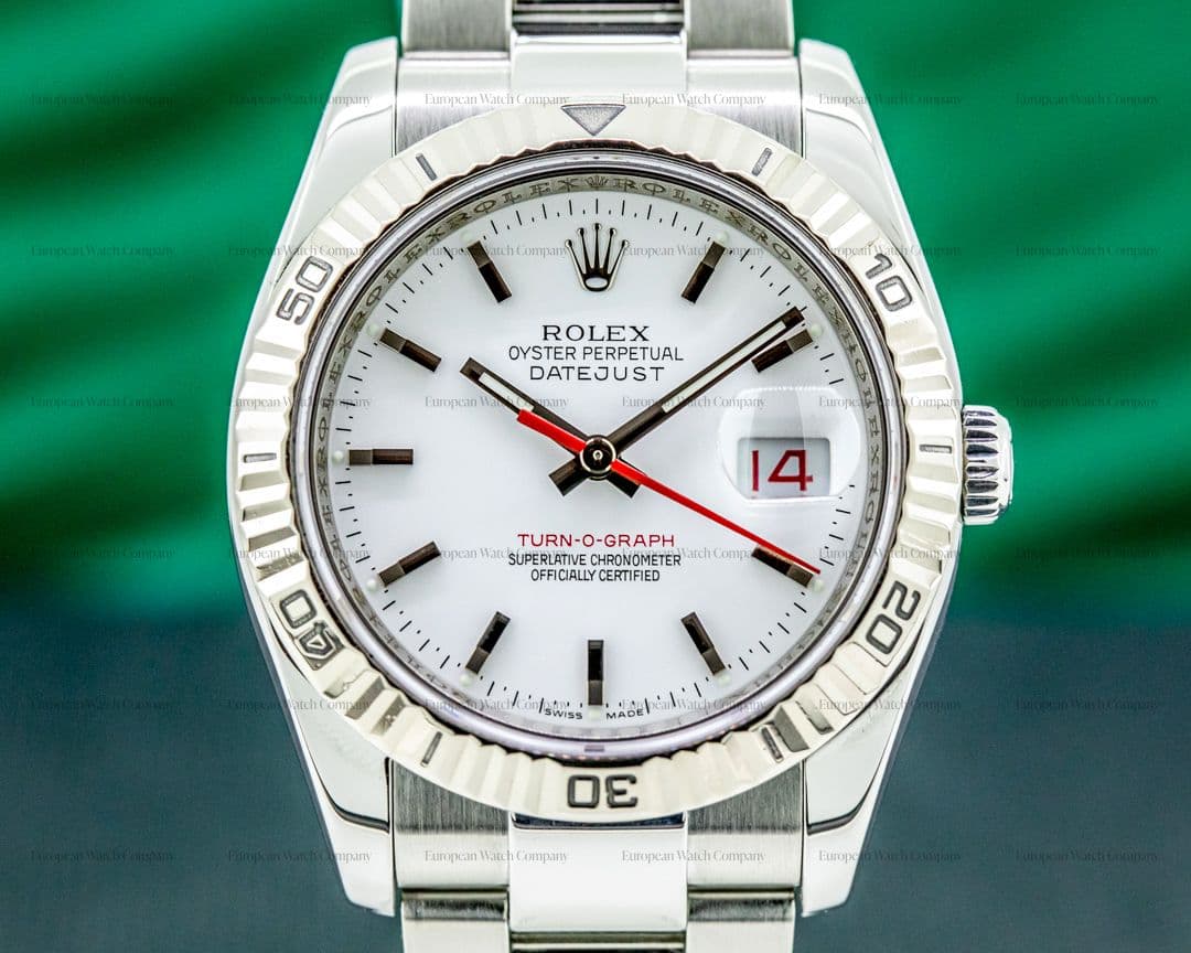 Rolex Datejust Turn O Graph SS White Dial "Thunderbird"