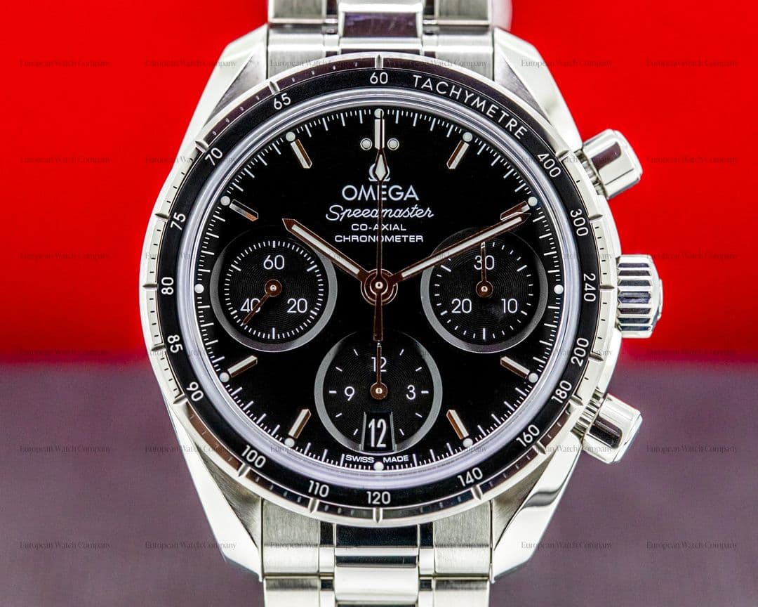 Omega Speedmaster 38 Co-Axial Chronograph Black Dial SS Bracelet