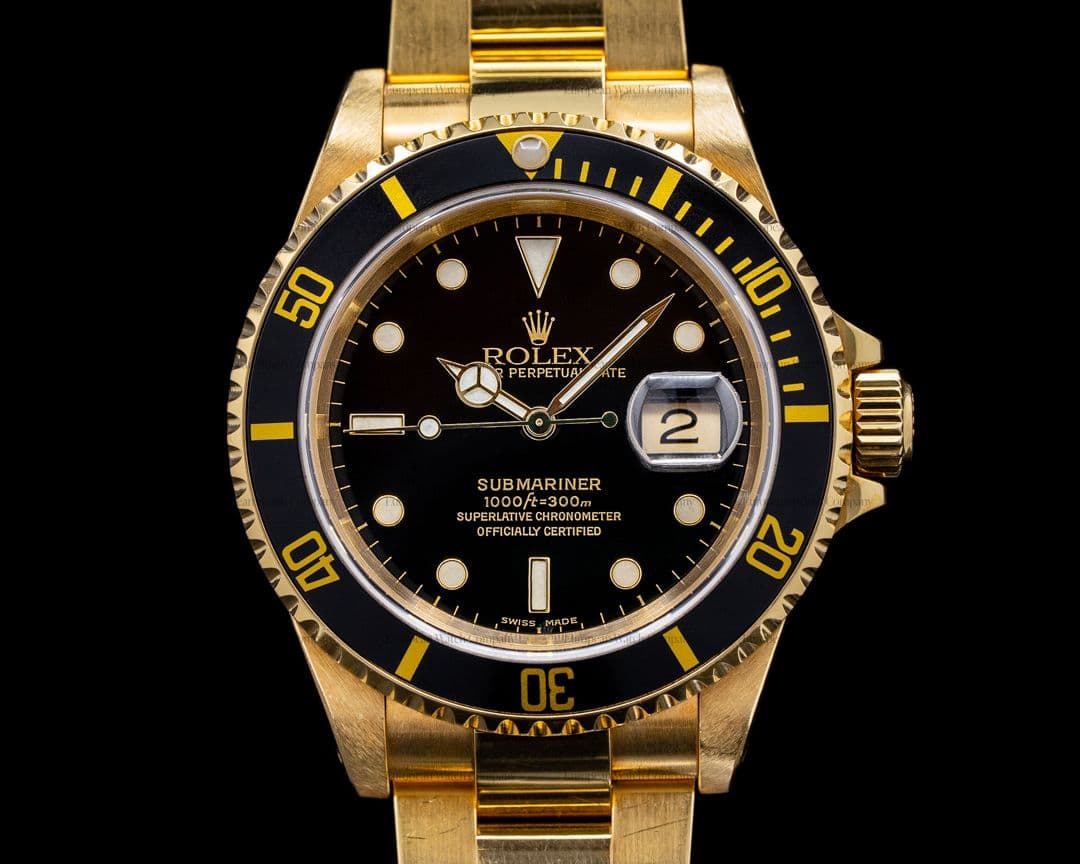 Rolex Rolex Submariner 16618 Black Dial 2002 18K Yellow Gold FULL SET ORIGINAL