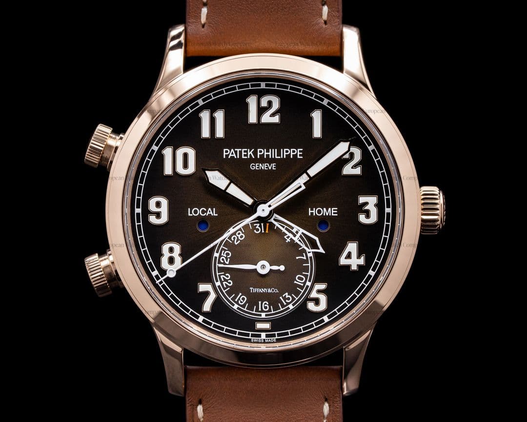 Patek Philippe Calatrava 5524R Pilot Travel Time TIFFANY & CO 18K RG UNWORN