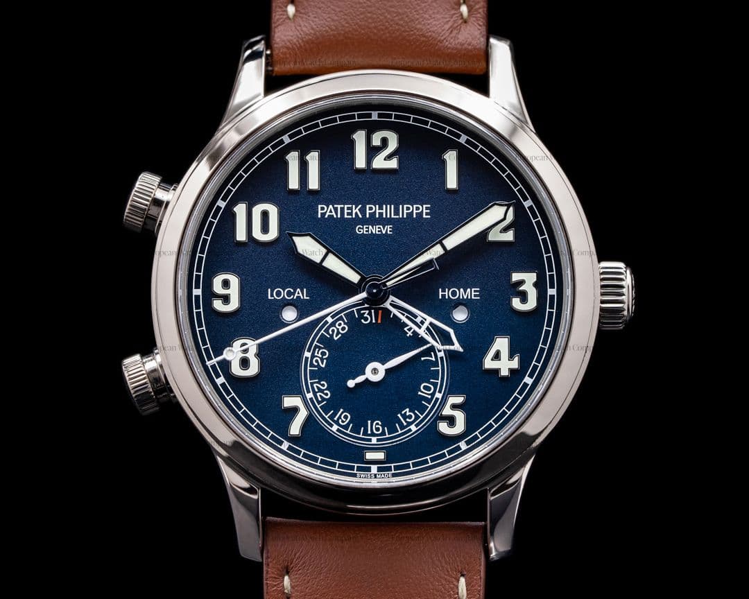 Patek Philippe Calatrava 5524G Pilot Travel Time 18k White Gold 