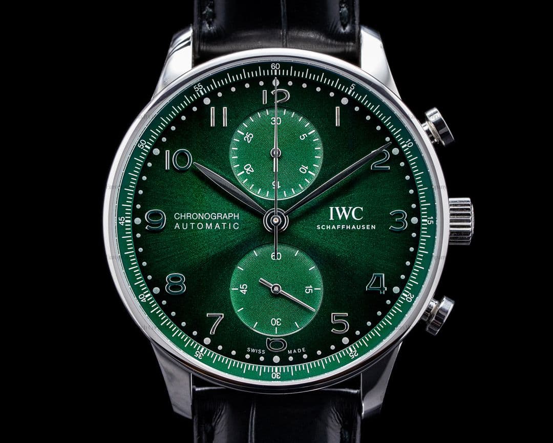 IWC Portuguese Chronograph SS Green Dial NEW MODEL UNWORN