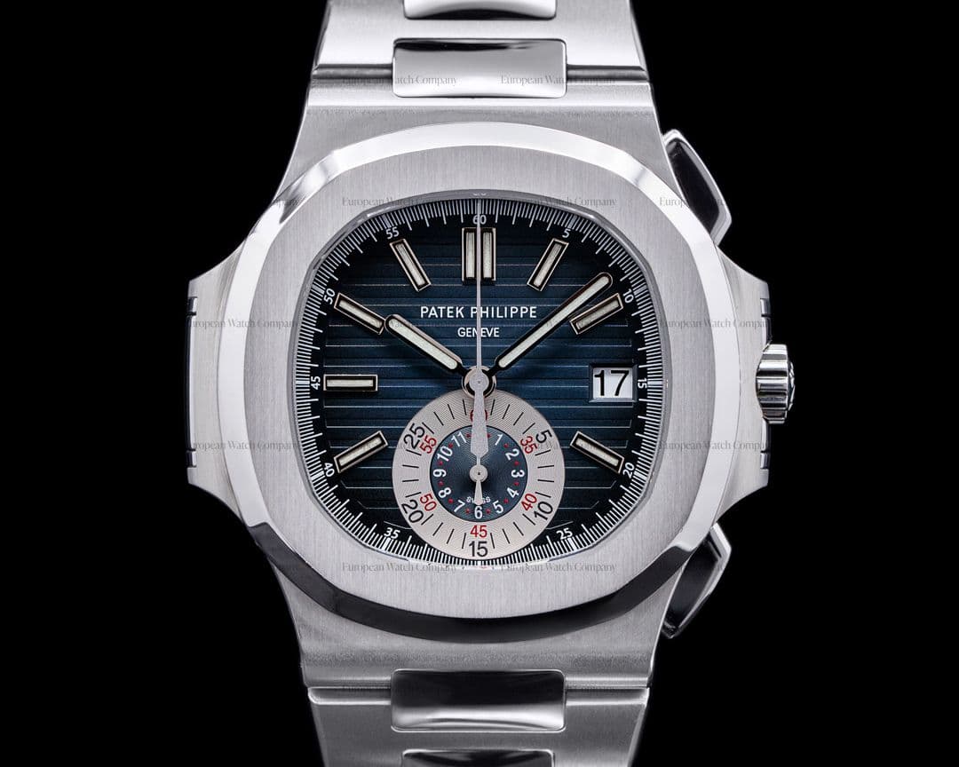 Patek Philippe Nautilus 5980/1A Chronograph SS Blue Dial FULL SET 