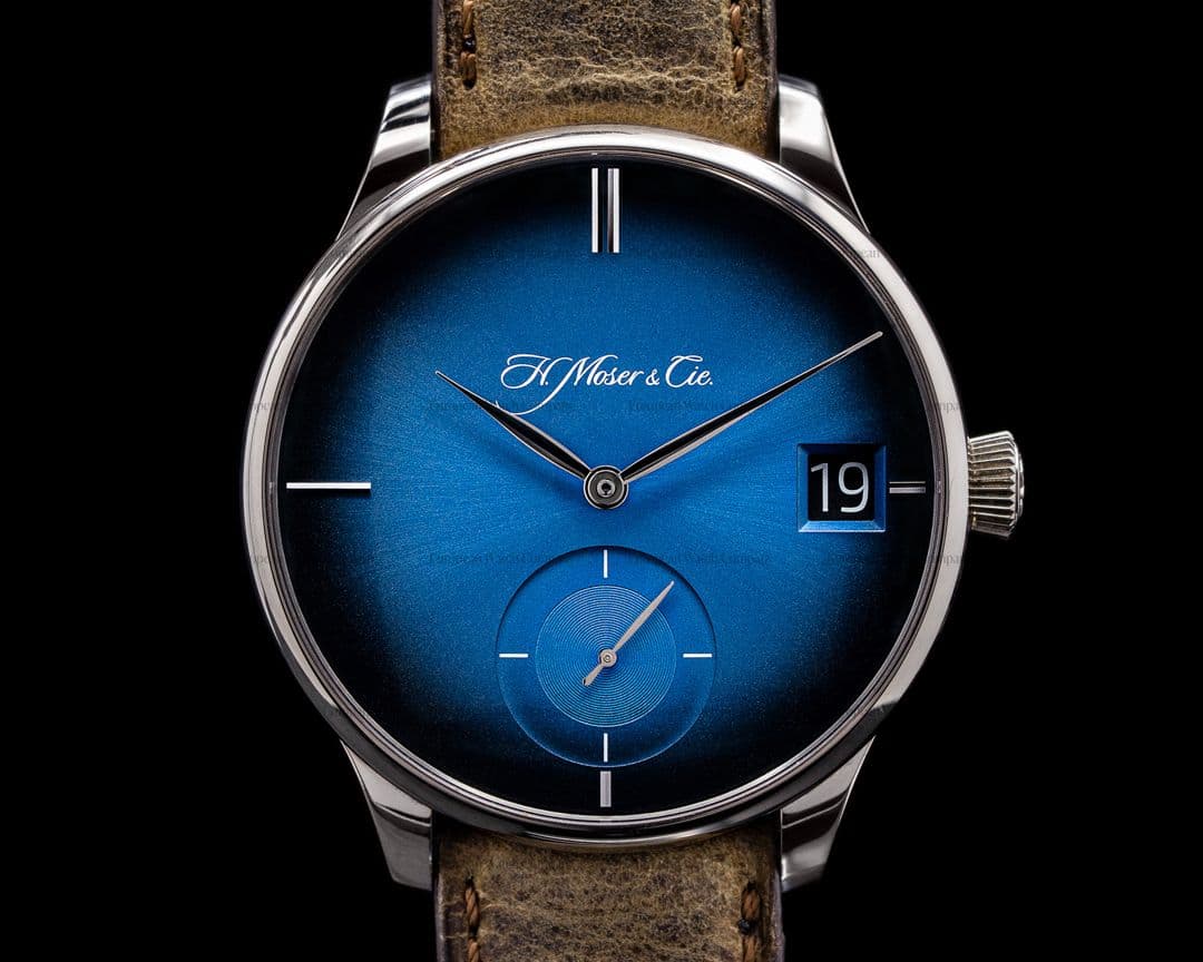 H. Moser and Cie. Venturer Big Date Purity Blue Fume Dial 18k WG Small Seconds 