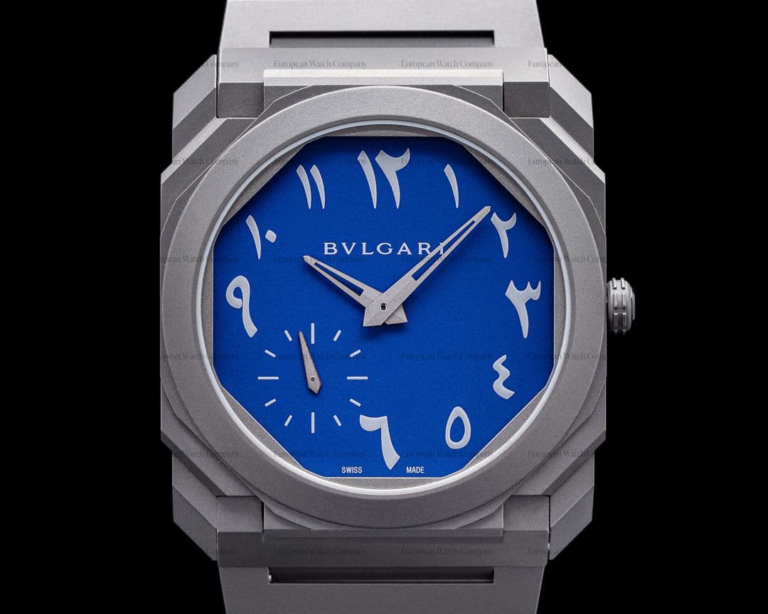 Bulgari Octo Finissimo Extra Thin Titanium Blue ARABIC DIAL