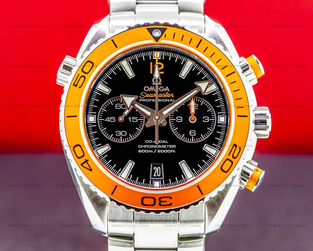 Omega Planet Ocean Co-Axial Chronograph SS Orange Bezel