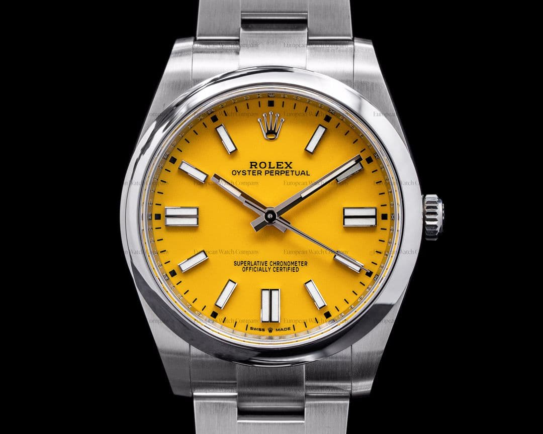 Rolex Oyster Perpetual 124300 41mm SS / Yellow Dial NEW 2021