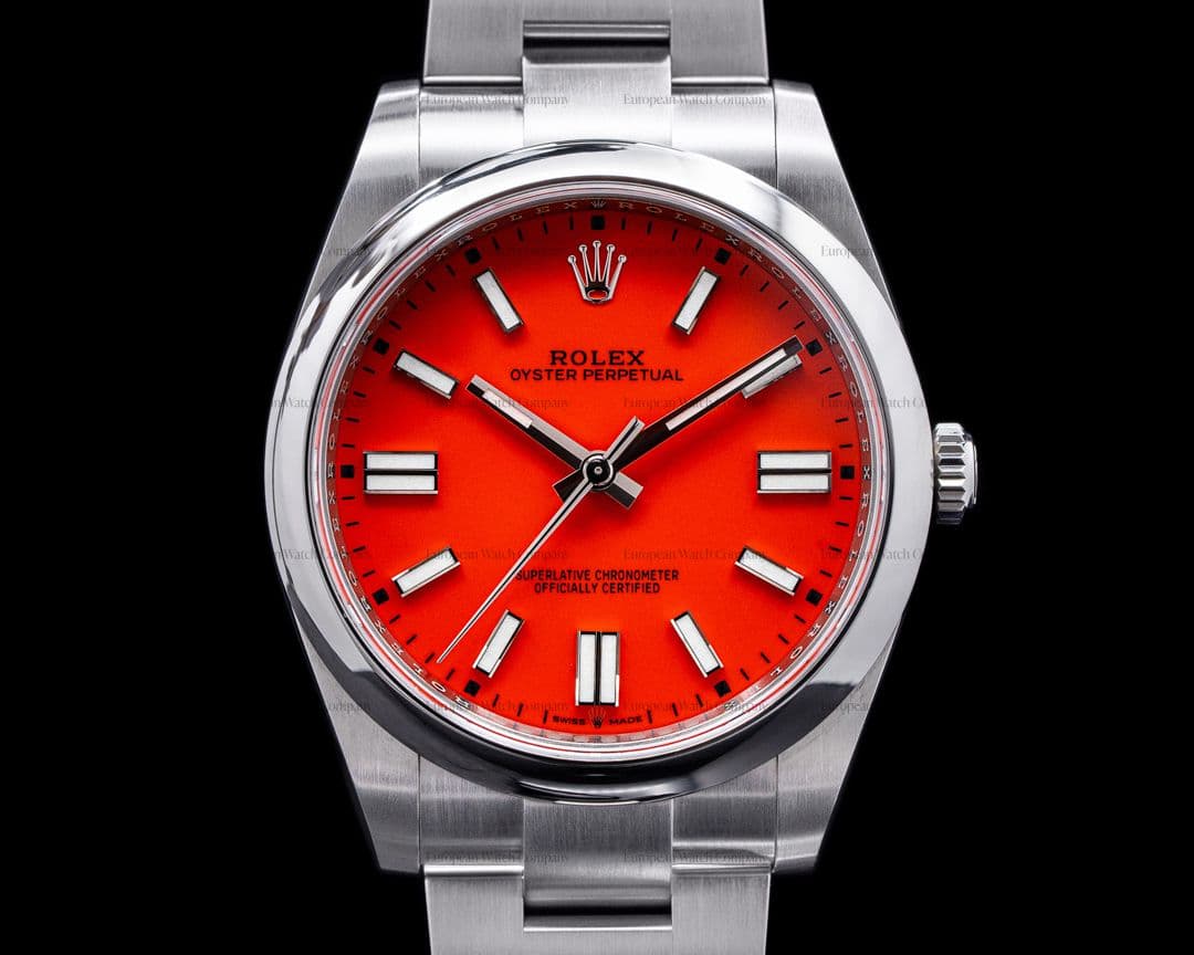 Rolex Oyster Perpetual 124300 41mm SS / Coral Red Dial 2021