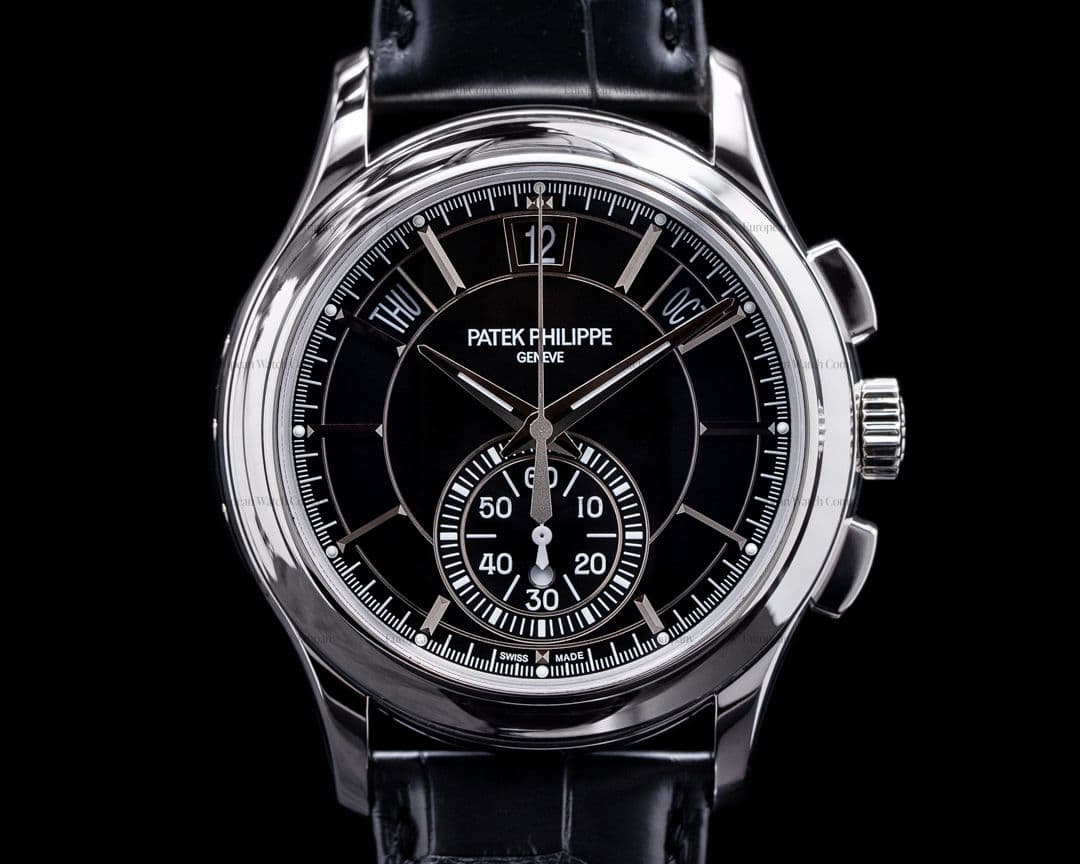 Patek Philippe Chronograph Annual 5905P Calendar Platinum / Black Dial FULL SET
