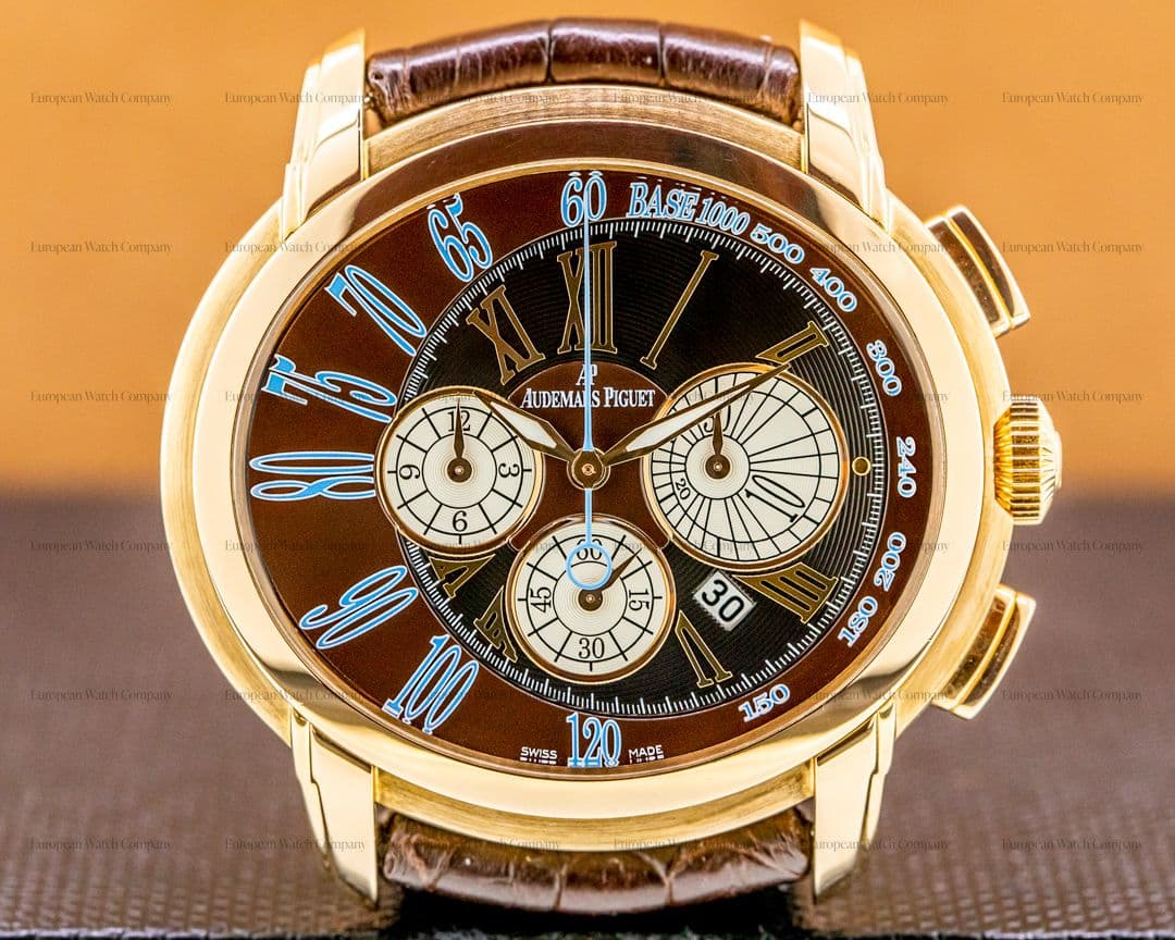 Audemars Piguet Millenary Chronograph 18k Rose Gold Brown Dial
