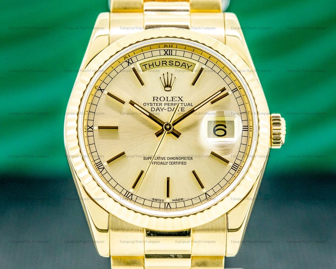 Rolex Day Date President 118238 Champagne Dial 18K Yellow Gold 