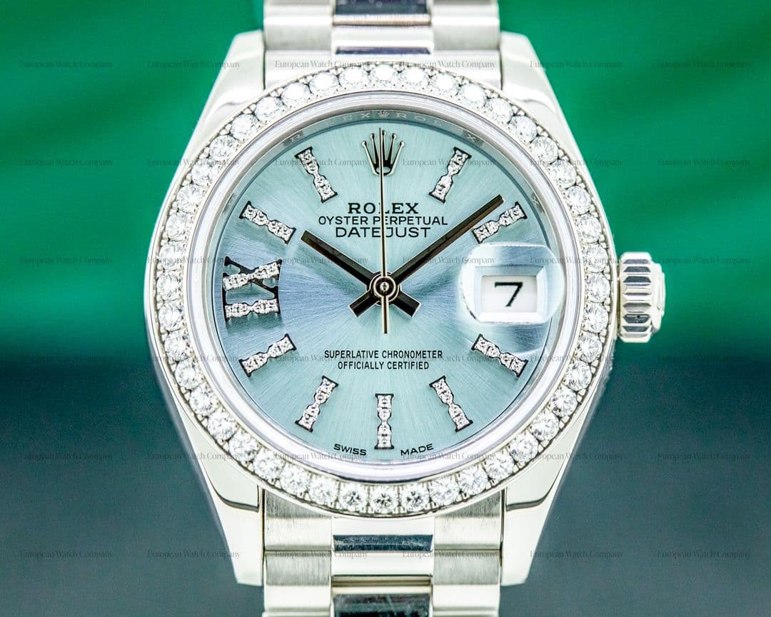 Rolex Datejust 28MM Platinum Diamond Dial / Diamond Bezel