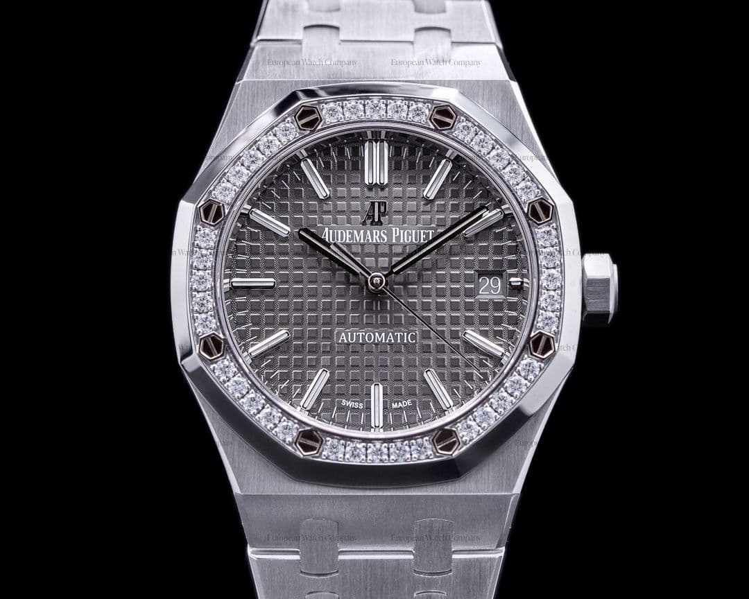 Audemars Piguet Royal Oak 15451ST Gray Dial SS 37MM Diamond Bezel