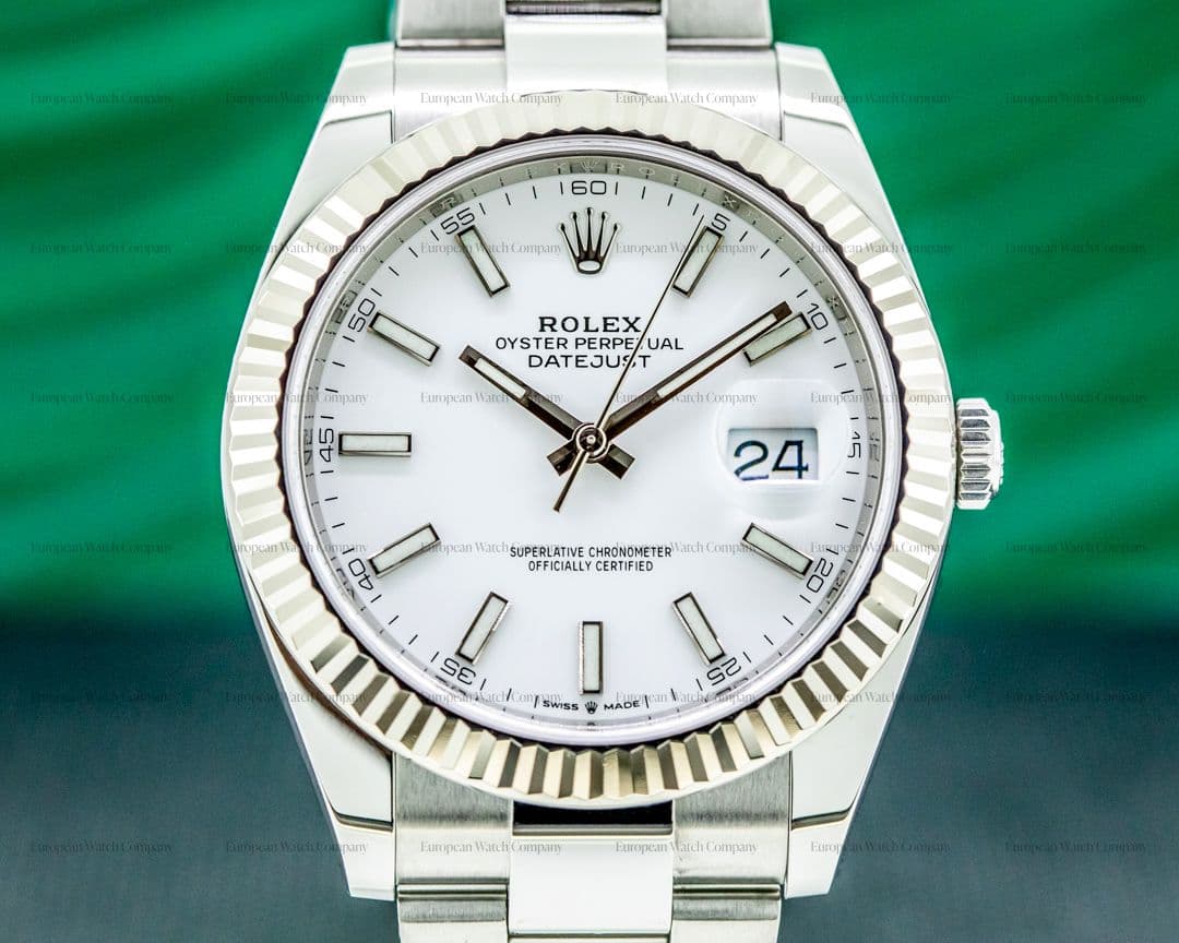 Rolex Datejust 41 White Stick Dial SS Oyster 2020