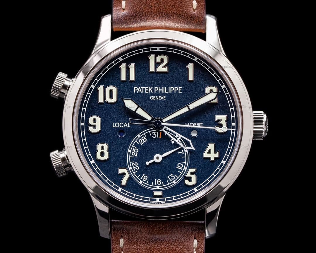 Patek Philippe Calatrava 5524G Pilot Travel Time 18k White Gold 