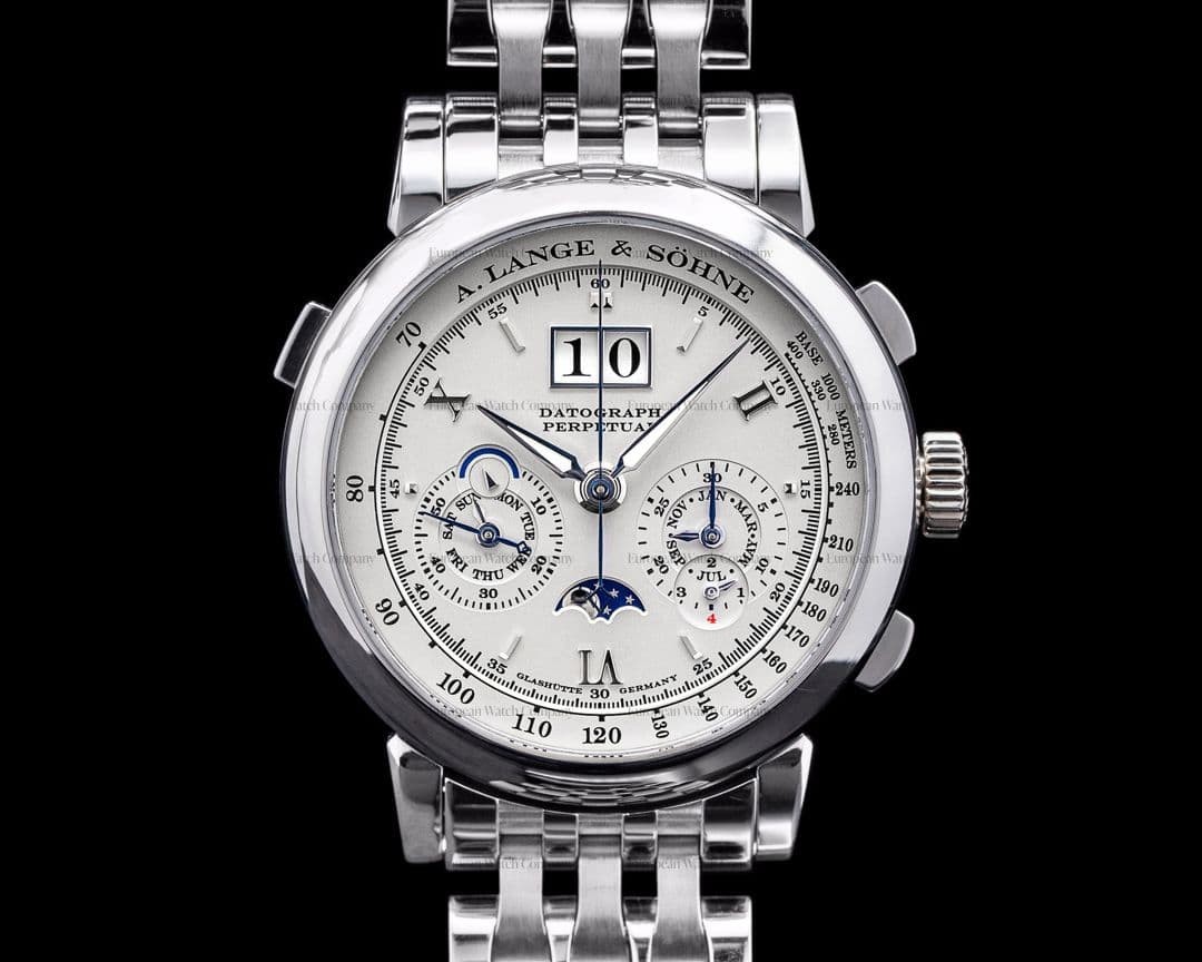 A. Lange and Sohne Datograph Perpetual 410.025 Calendar Chronograph Platinum BRACELET RARE
