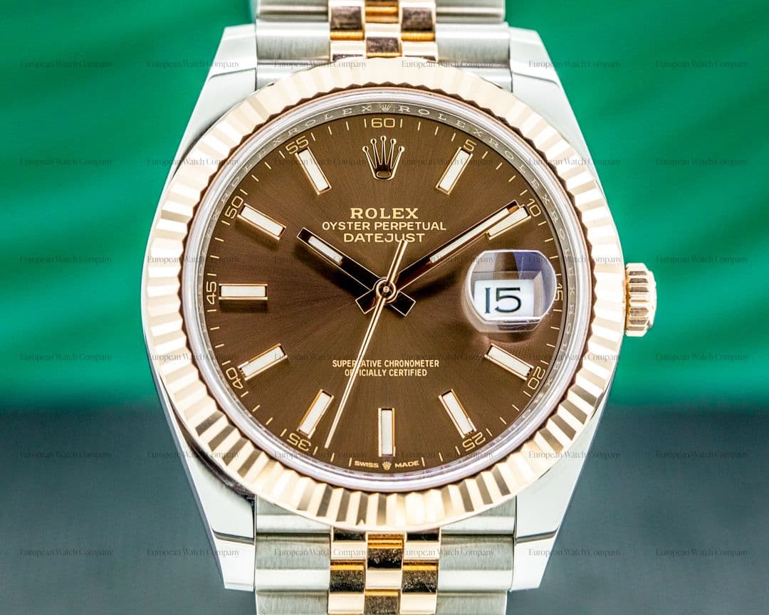 Rolex Datejust 41 126331 Tobacco Brown Stick Dial 18K Rose / SS 2021