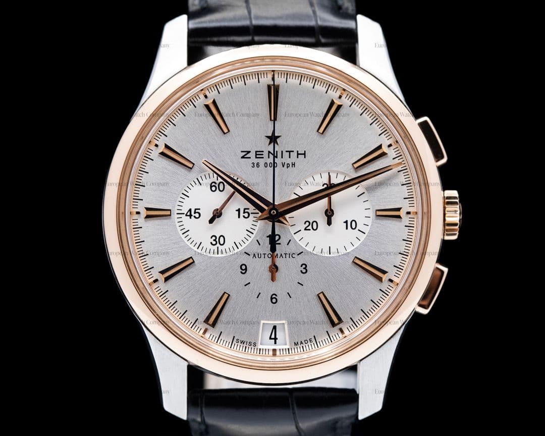 Zenith Captain Chronograph SS / Rose Gold Silver Dial