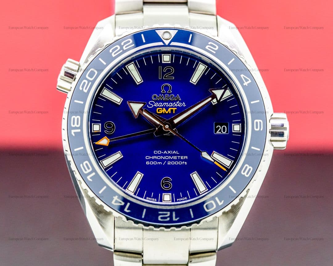 Omega Seamaster Planet Ocean Co-Axial GMT Blue Dial Titanium