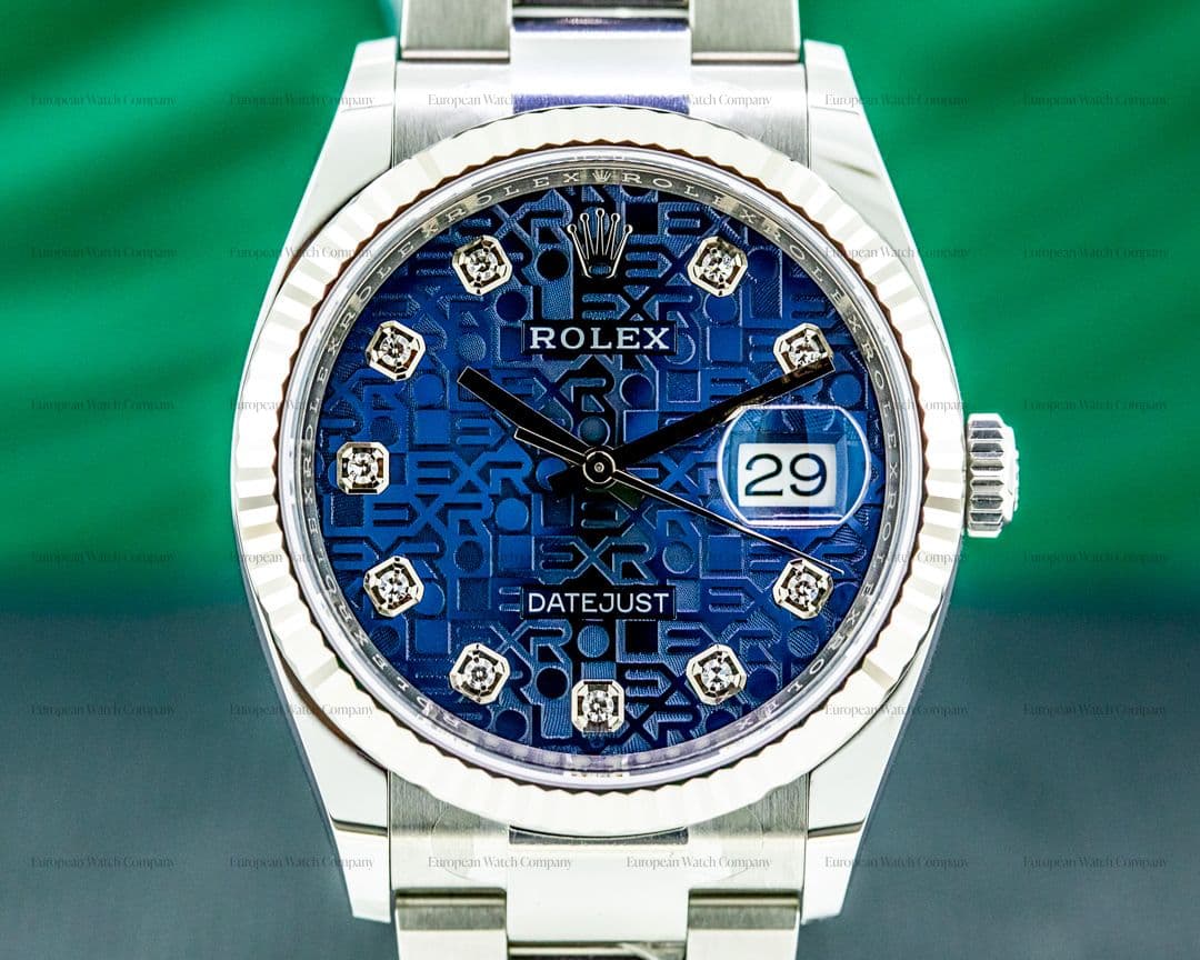 Rolex Datejust 126234-0012 Blue Diamond Jubilee Dial / Oyster Bracelet UNWORN 