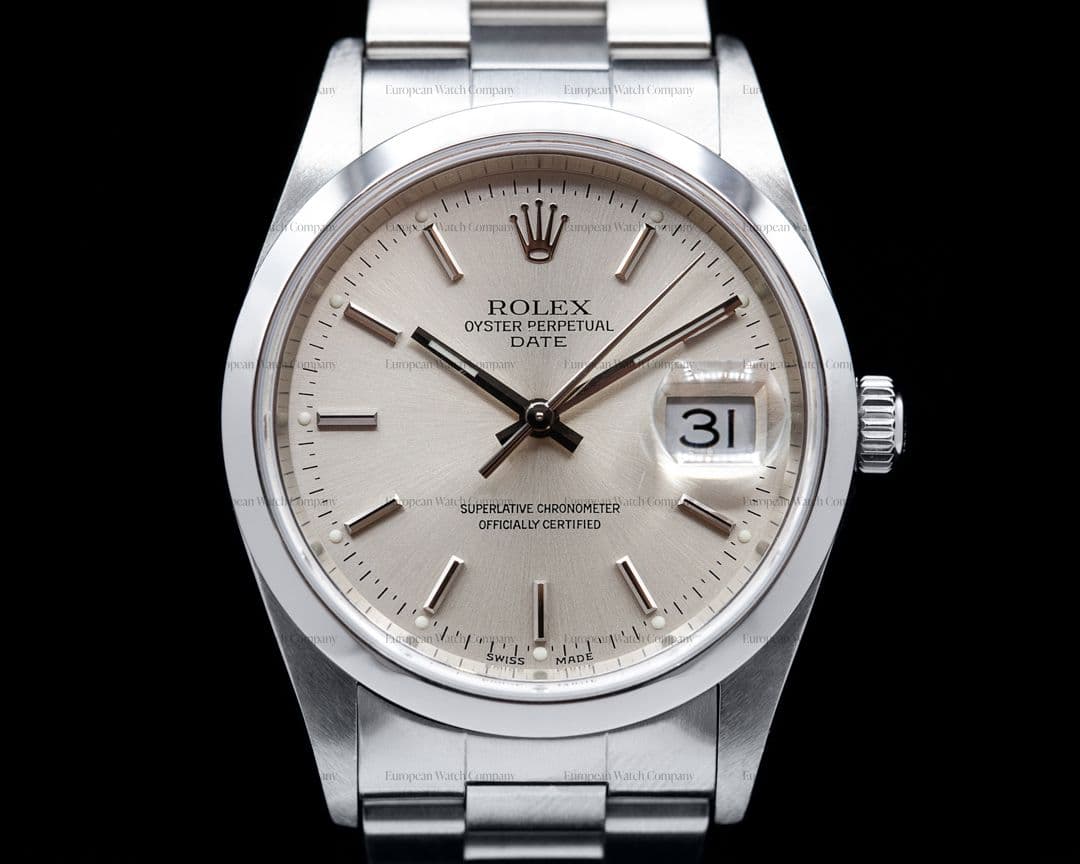 Rolex Oyster Perpetual Date Silver Dial SS  