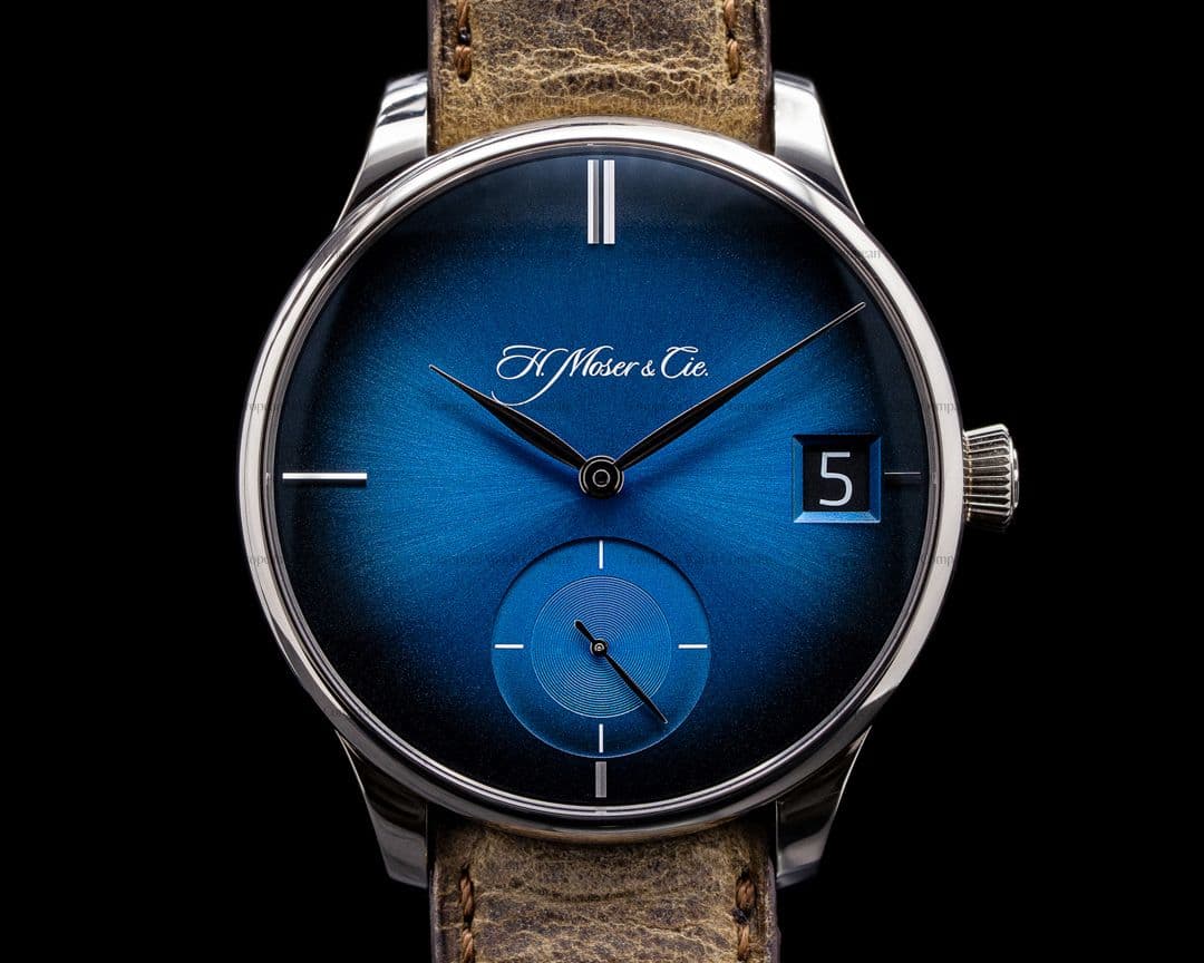 H. Moser and Cie. Venturer Big Date Purity Blue Fume Dial 18k WG Small Seconds 