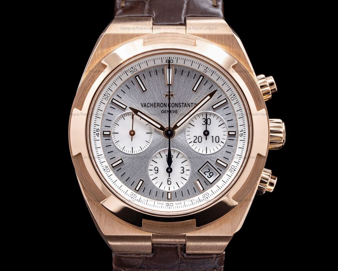 Vacheron Constantin Overseas Chronograph 5500v Rose Gold Silver Dial FULL SET UNWORN